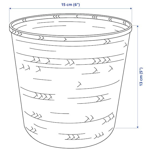 Ikea KLYNNON - Plant pot, handmade bamboo, 12 cm