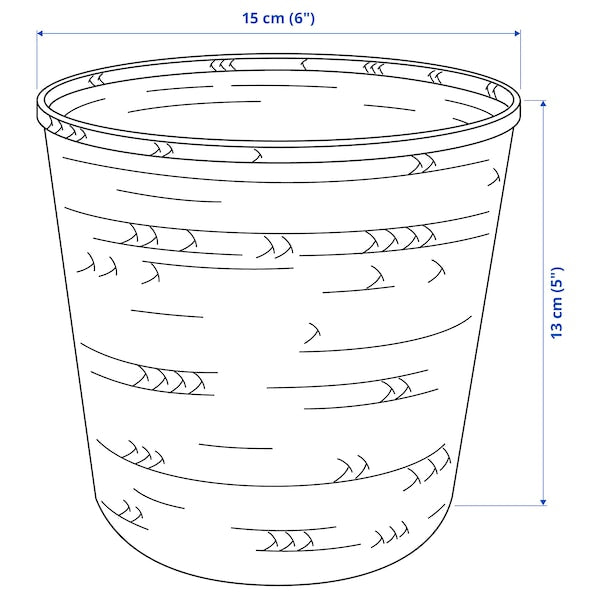 KLYNNON - Plant pot, handmade bamboo, 12 cm