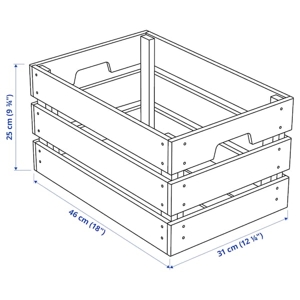 Ikea KNAGGLIG - Box, pine, 46x31x25 cm
