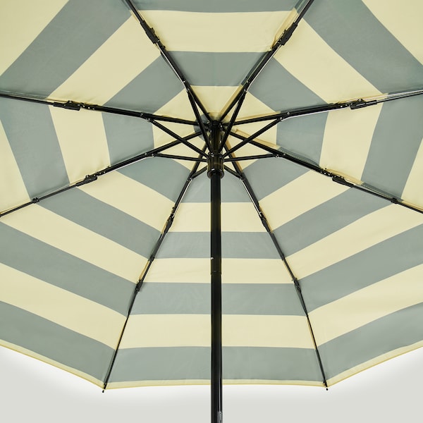 KNALLA - Umbrella, foldable green/stripe