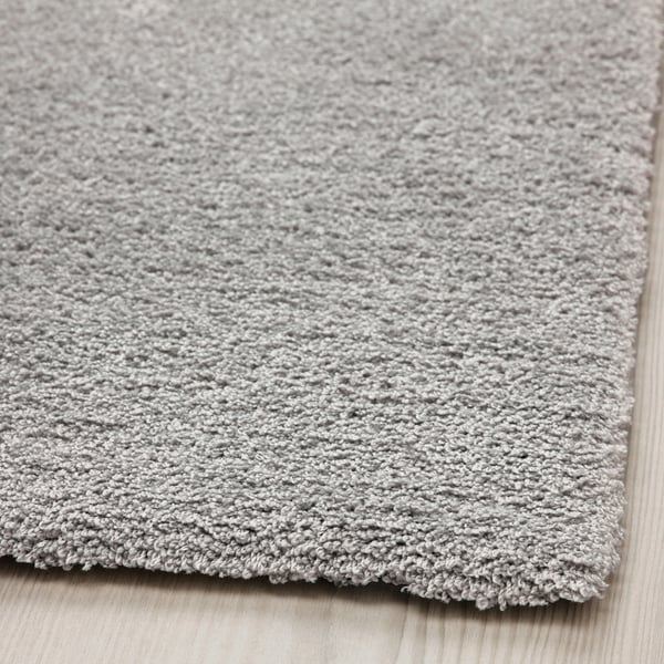 KNARDRUP rug, low pile, light grey, 160x230 cm