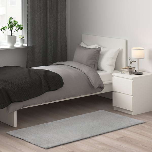 KNARDRUP rug, low pile, light grey, 80x150 cm