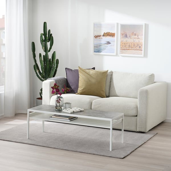 KNARDRUP rug, low pile, light grey, 133x195 cm