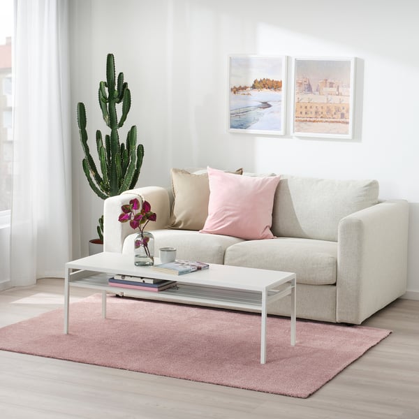 KNARDRUP rug, low pile, pale pink, 133x195 cm