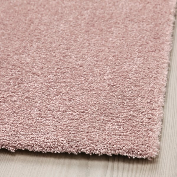 KNARDRUP rug, low pile, pale pink, 80x150 cm