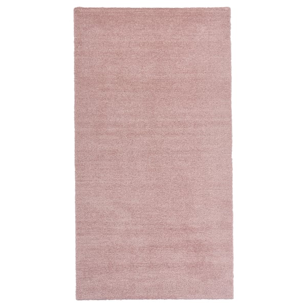 KNARDRUP rug, low pile, pale pink, 80x150 cm