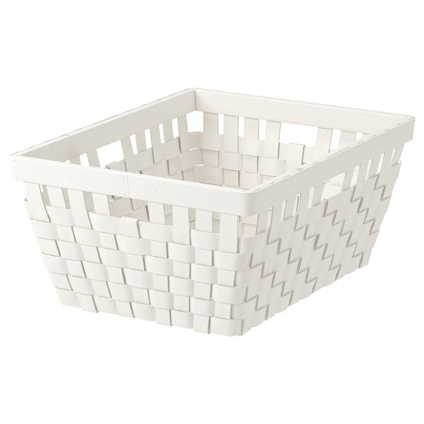 KNARRA basket, white, 38x29x16 cm