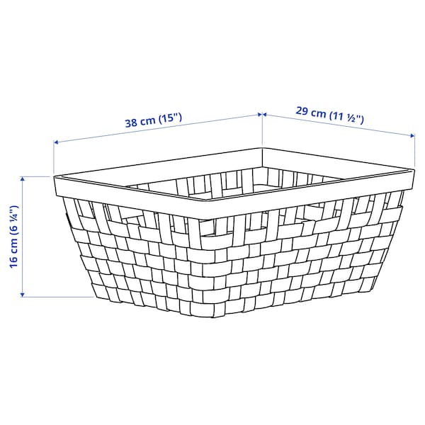 KNARRA - Basket, white, 38x29x16 cm