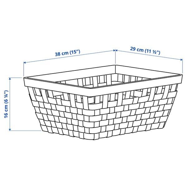 KNARRA basket, white, 38x29x16 cm