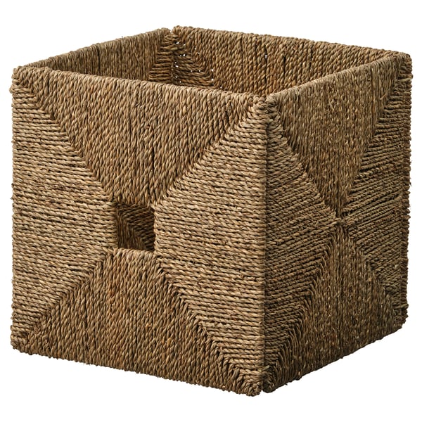 KNIPSA basket, seagrass, 32x33x32 cm