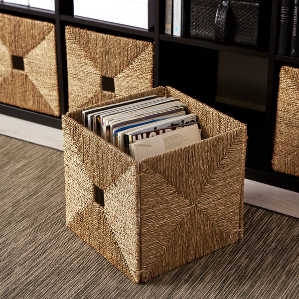 KNIPSA basket, seagrass, 32x33x32 cm