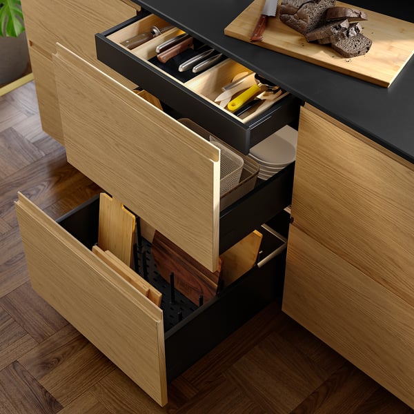 KNIVSHULT - KNIVSHULT Drawer front, low, dark grey, 60 cm