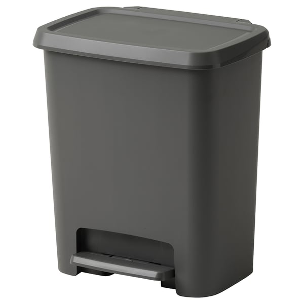 KNÖCKLA pedal bin, dark grey, 25 l