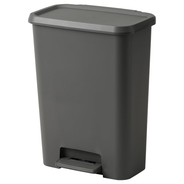 KNÖCKLA pedal bin, dark grey, 50 l