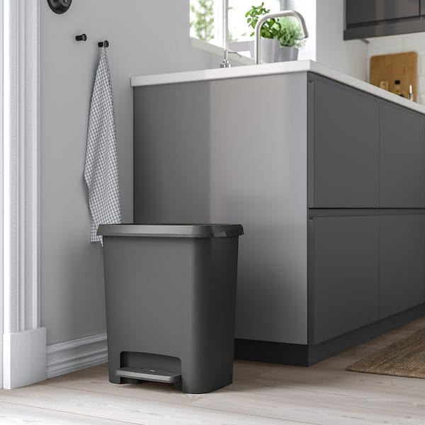 Ikea KNÖCKLA - Pedal bin, dark grey, 25 l