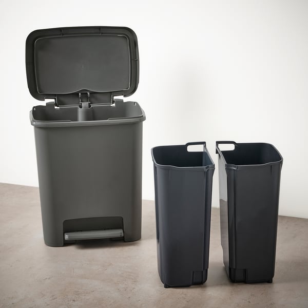 KNÖCKLA pedal bin, dark grey, 25 l