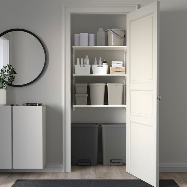 KNÖCKLA pedal bin, dark grey, 50 l