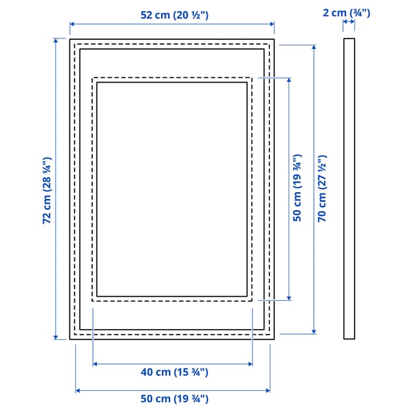 KNOPPÄNG frame, white, 50x70 cm