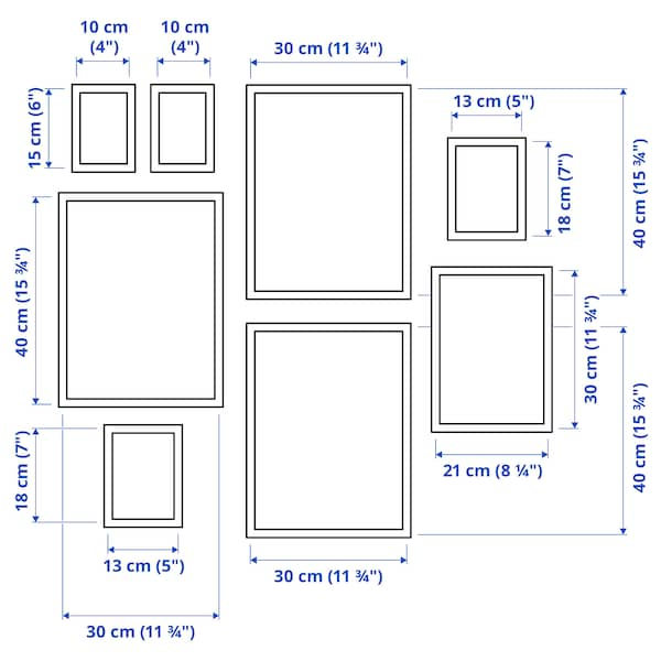 KNOPPÄNG - Frame with poster, set of 8, little things