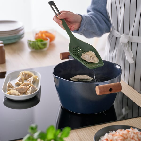 KNORRHANE multi utensil for cooking, dark green/anthracite, 34 cm