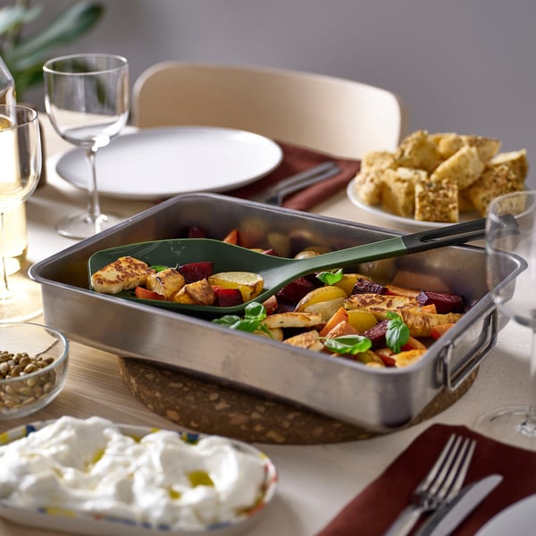 KNORRHANE multi utensil for cooking, dark green/anthracite, 34 cm