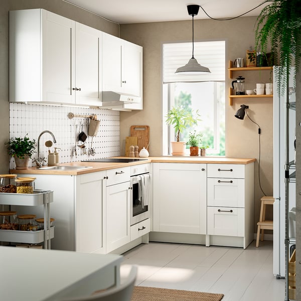 KNOXHULT corner kitchen, white frame