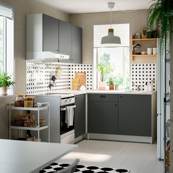 KNOXHULT corner kitchen, dark grey