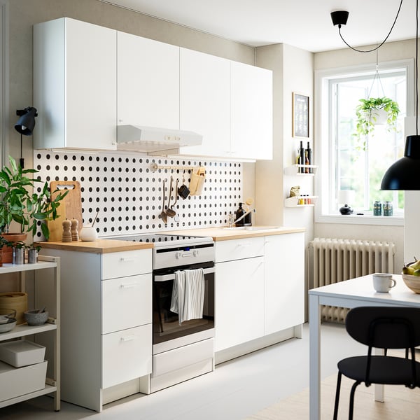 KNOXHULT kitchen, white, 220x61x220 cm