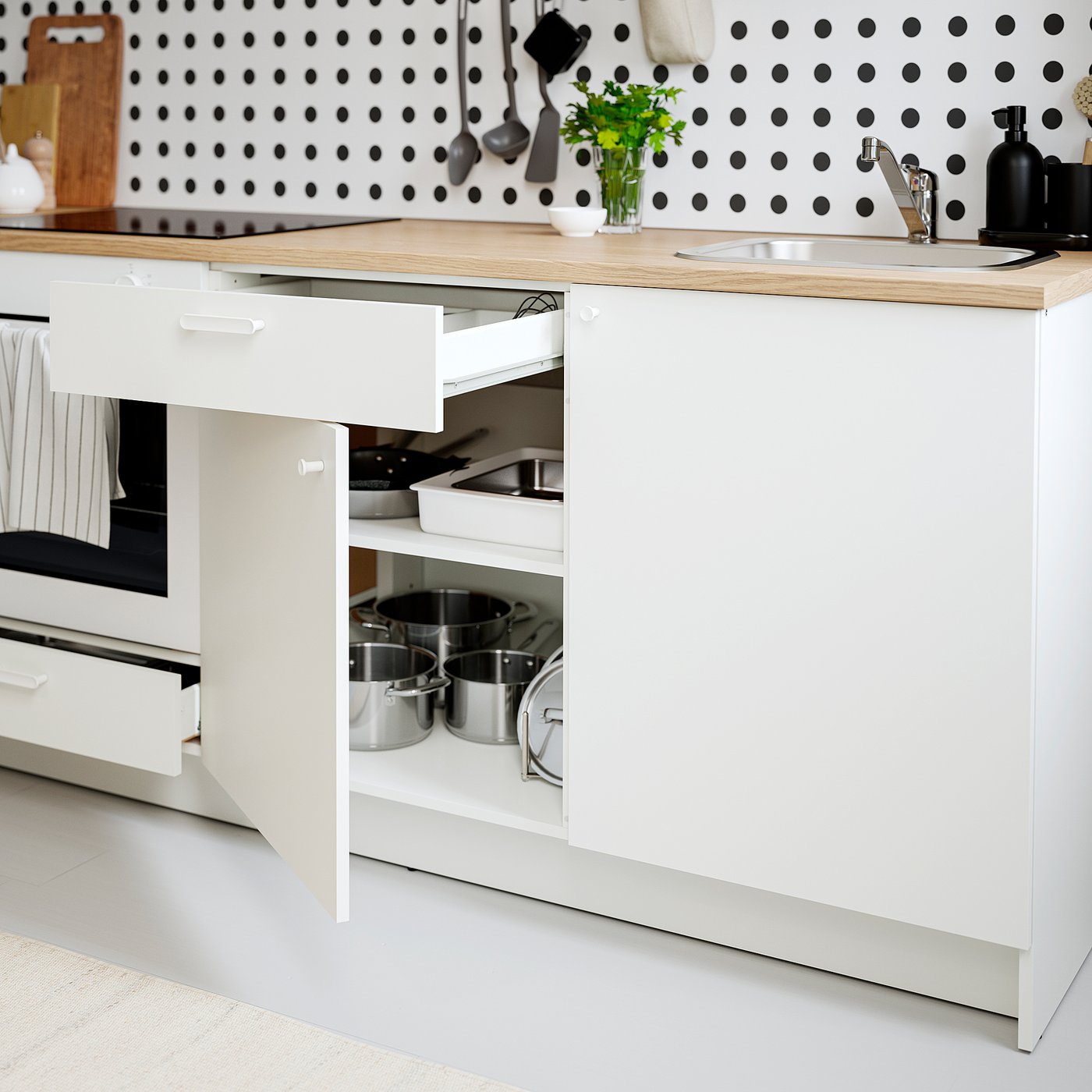 KNOXHULT kitchen, white, 180x61x220 cm