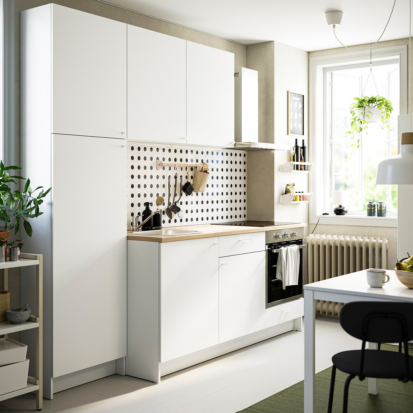KNOXHULT kitchen, white, 240x61x220 cm