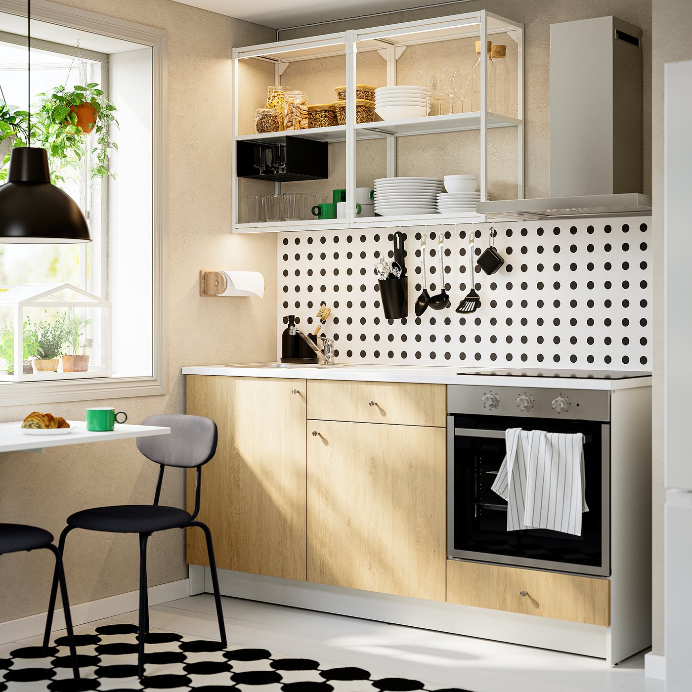 KNOXHULT kitchen, oak effect, 180x61x220 cm