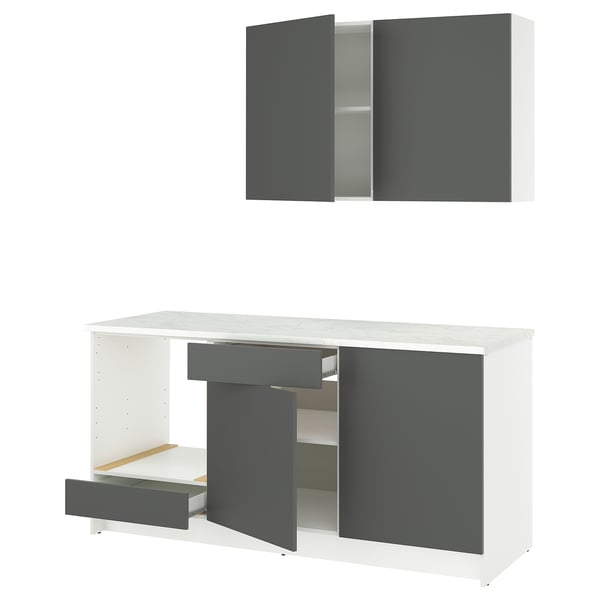 KNOXHULT kitchen, dark grey, 180x61x220 cm