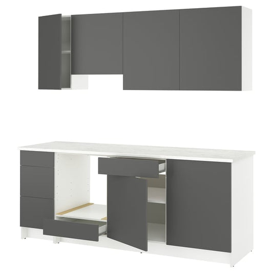 KNOXHULT Kitchen, dark gray, 220x61x220 cm