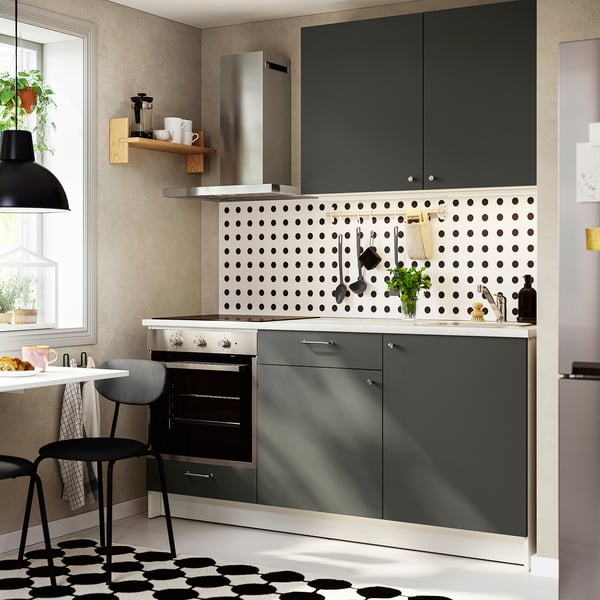 KNOXHULT kitchen, dark grey, 180x61x220 cm