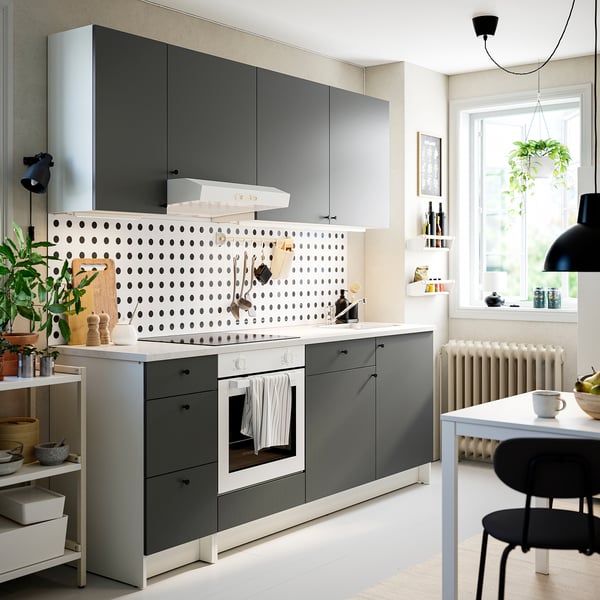 KNOXHULT kitchen, dark grey, 220x61x220 cm