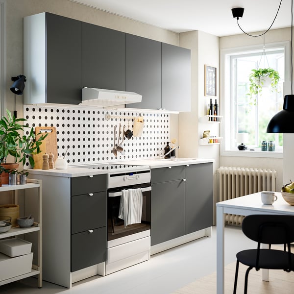 KNOXHULT Kitchen, dark gray, 220x61x220 cm