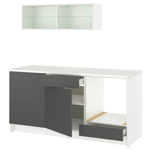 KNOXHULT kitchen, dark grey, 180x61x220 cm