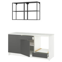 KNOXHULT kitchen, dark grey, 180x61x220 cm