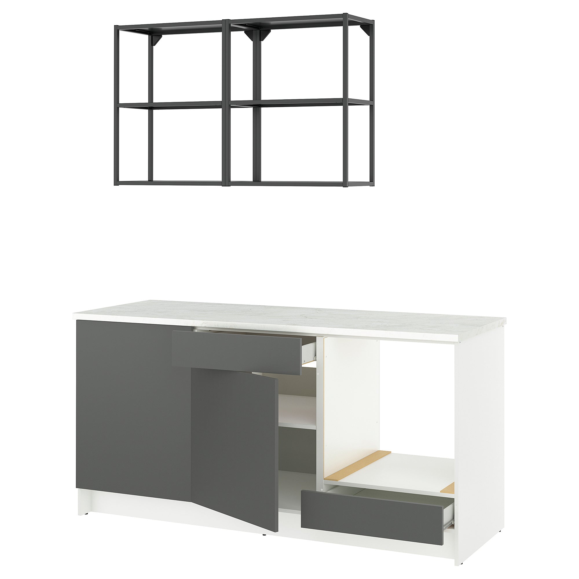 KNOXHULT kitchen, dark grey, 180x61x220 cm