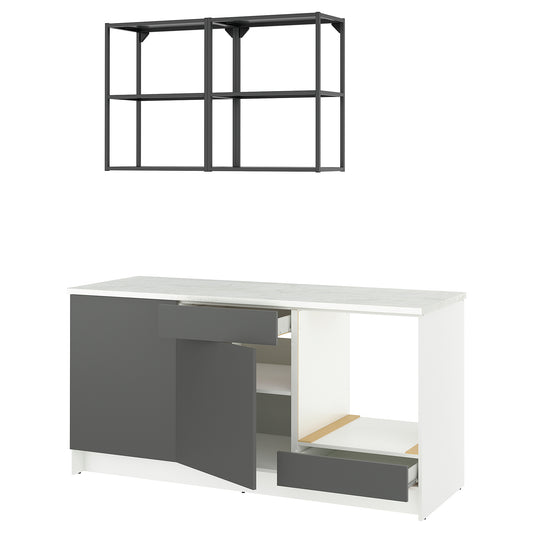 KNOXHULT kitchen, dark grey, 180x61x220 cm