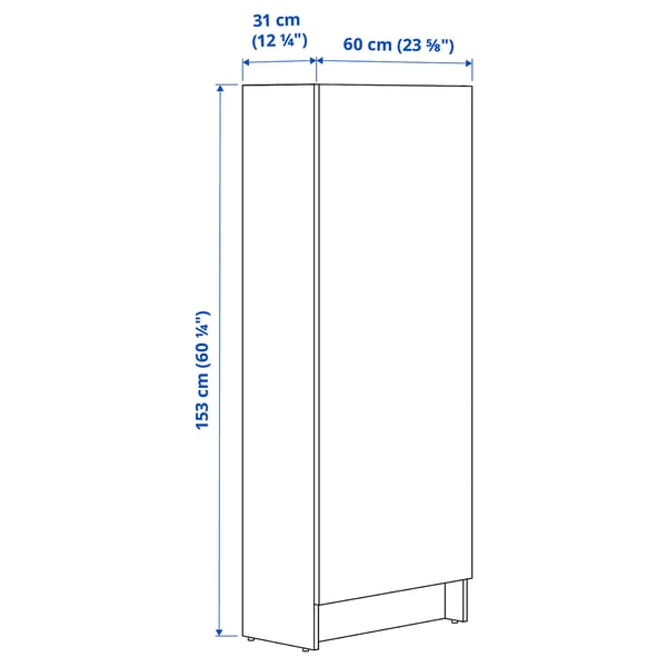 KNOXHULT - KNOXHULT High cabinet with door, white frame, 60x31x153 cm