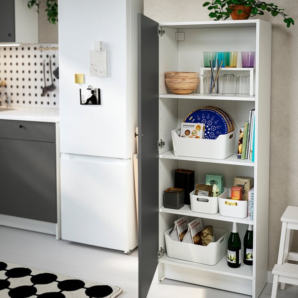 KNOXHULT - KNOXHULT High cabinet with door, dark grey, 60x31x153 cm