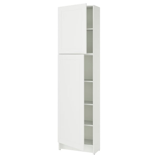 KNOXHULT - KNOXHULT High cabinet with doors, white frame, 60x31x228 cm