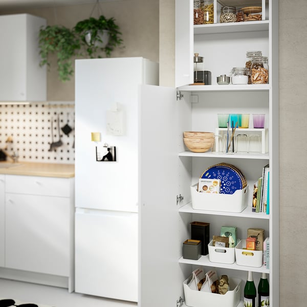 KNOXHULT - KNOXHULT High cabinet with doors, white, 60x31x228 cm