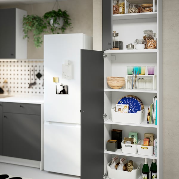 KNOXHULT - KNOXHULT High cabinet with doors, dark grey, 60x31x228 cm