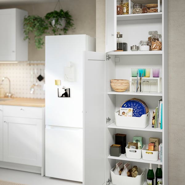 KNOXHULT - KNOXHULT High cabinet with doors, white frame, 60x31x228 cm
