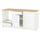 KNOXHULT - Mobile base with doors and drawer, white frame, 180 cm - Worktop length: 182.0 cm Width: 180.0 cm Depth: 61.0 cm Height: 91.0 cm.