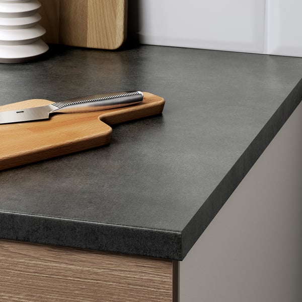KNOXHULT base cabinet with doors and drawer, wood effect/grey, 122.0x120 cm