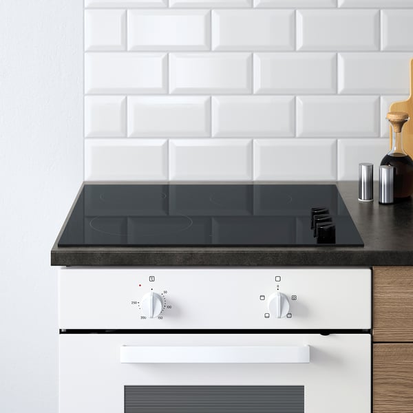 KNOXHULT base cabinet with doors and drawer, wood effect/grey