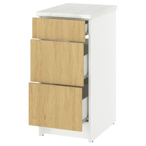 KNOXHULT base cabinet with drawers, oak effect, 40 cm